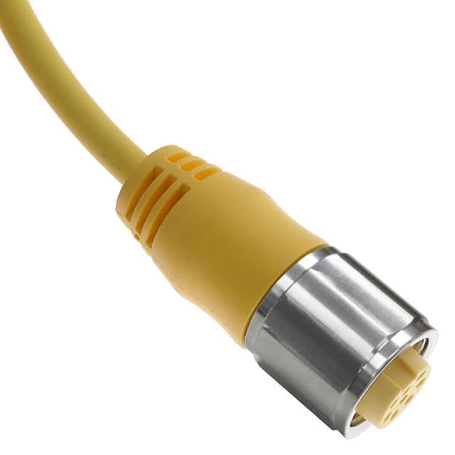 Mencom MINP-8FPX-3-SS MIN Size II, Cordset, 8 Pole, Female Straight, 3 Ft, 5A, Yellow, PUR, Stainless Steel MINP-8FPX-3-SS on Applied Automation