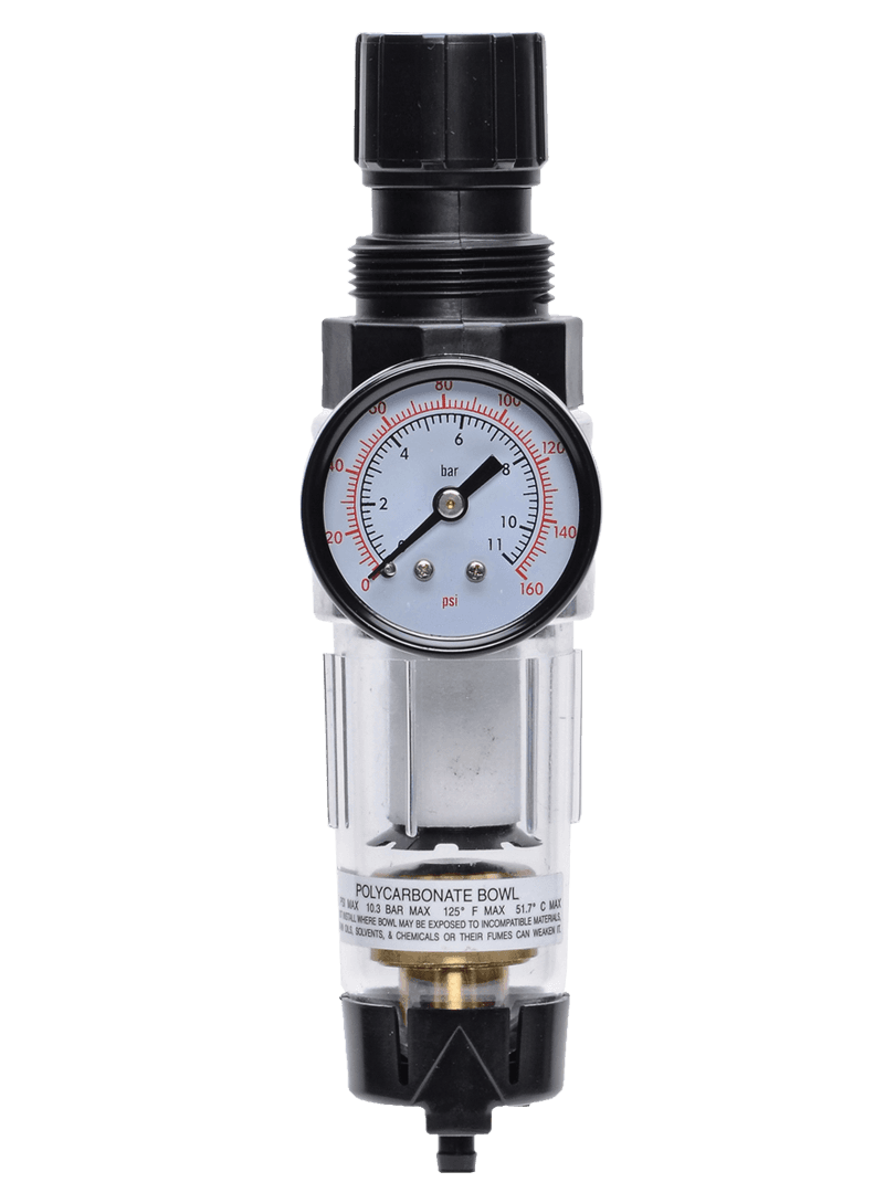ROSS Controls 5321C2042 Integrated Filter/Regulator Miniature Series, Diaphragm, Auto Drain, Polycarbonate Bowl, 5 µm Polyethyene Filter, Self-Relieving, Standard Flow, 0-160 (0-11) Gauge, Threaded Ports 1/4" NPT 5321C2042 on Applied Automation
