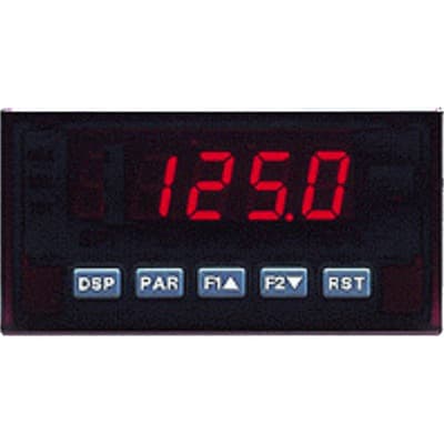 Red Lion PAXH0000 Red Lion PAXH0000 is a digital counter that functions either as a dual digital counter or a counter+rate meter, designed for flush or door mounting. It adheres to the 1/8 DIN standard, measuring 96x48mm with 14.2mm red digits for clear visibility. This part operates on a supply voltage range of 85-250Vac, accommodating various standard voltages such as 100Vac, 110Vac, 120Vac, 200Vac, 208Vac, 220Vac, 230Vac, and 240Vac. It belongs to the PAX series and features dimensions of 1/8 DIN horizontal (W96mm x H48mm / 3.80" x 1.95"). The PAXH0000 offers a degree of protection rated at IP65 NEMA 4X. It is equipped with 2 high-speed digital inputs (34kHz max) for main inputs and 3 digital inputs (Sink/Source) for user input, alongside 1 analog output for retransmission purposes. PAXH0000 on Applied Automation