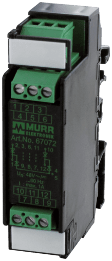 Murr Elektronik 67147 67147 Murrelektronik - MKS - RA 12/24 VDC OUTPUT RELAY, IN: 24 VDC - OUT: 250 VAC/DC / 8 A, 2 C/O contact - 22,5 mm screw-type terminal 67147 on Applied Automation