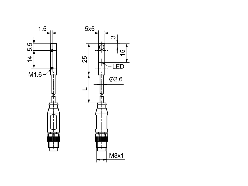 SensoPart 996-01039 996-01039 SENSOPART - Inductive sensor 5 x 5 / cubic housing, IKT 5-S-B2-PSL-KM3 996-01039 on Applied Automation