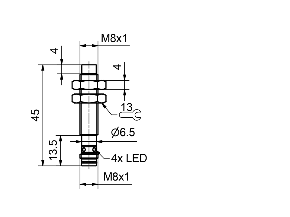 SensoPart 996-01007 996-01007 SENSOPART - Inductive sensor M8 / standard switching distance, IMT 8-S-NB2-PSL-M3M 996-01007 on Applied Automation