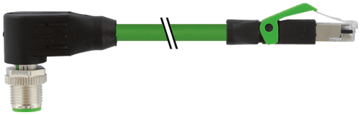 Murr Elektronik 7000-44761-7944600 7000-44761-7944600 Murrelektronik - M12 male 90° / RJ45 0° shielded Ethernet, PUR 2x2xAWG22 shielded gn UL/CSA 46m 7000-44761-7944600 on Applied Automation