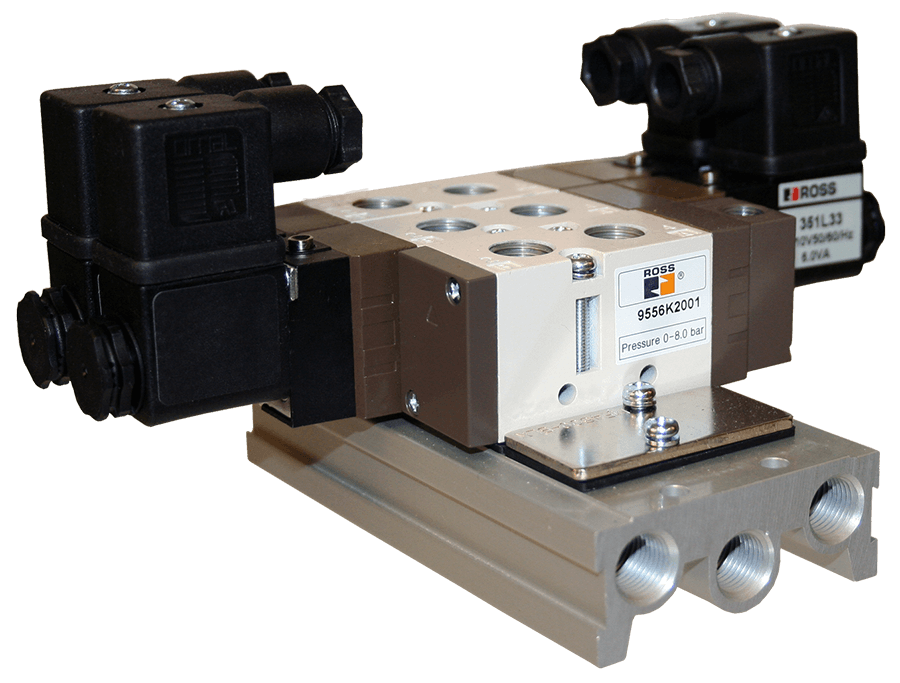 ROSS Controls 1432H91 95 Series 2 Station Valve Manifold Rail, 3/8" NPT 1432H91 on Applied Automation