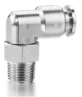 AirTAC X-S6-NPL1/4-3/8 elbow connector (NPT thread), 316 stainless steel, 1/4" inch tubing connection,3/8" NPT thread, 316 stainless steel, Viton X-S6-NPL1/4-3/8 on Applied Automation