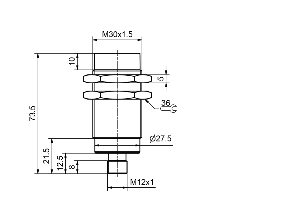 SensoPart 996-01038 996-01038 SENSOPART - Inductive sensor M30 / increased switching distance / analogue output, IMT 30-A-NB3-PS-L4M 996-01038 on Applied Automation
