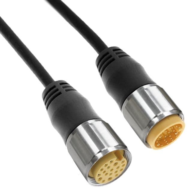 Mencom MINP-19MFP-2M-SS MIN Size III, Cordset, Shielded Cable, Not shielded to coupling nut, 19 Pole, Male Straight / Female Straight, 2M, 18 & 22awg, 6A/1A or 4A/2A, Black, PUR, Stainless Steel MINP-19MFP-2M-SS on Applied Automation