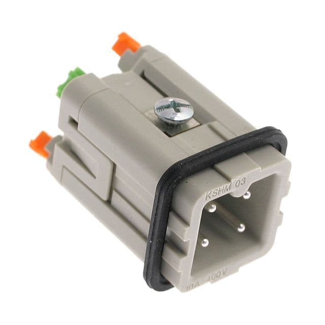 Mencom CKSHM-03 Standard, CKS series, Male Rectangular Insert, size 21.21, 4 pin, 10 amp, Squich Spring CKSHM-03 on Applied Automation
