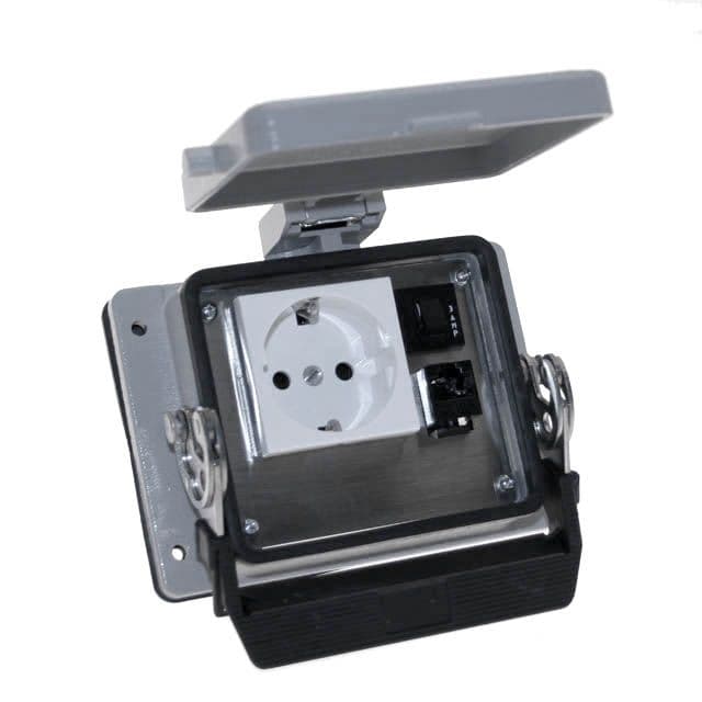 Mencom EP-RJ45-R-32 Panel Interface Connector with Continental European outlet, RJ45, with a 3amp reset, in a 32 housing EP-RJ45-R-32 on Applied Automation