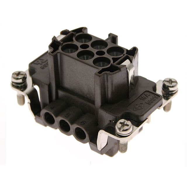 Mencom CNEF-06RY High-temp, CNE series, Female Rectangular Insert, size 44.27, 6 pin, 16 amp, Screw CNEF-06RY on Applied Automation