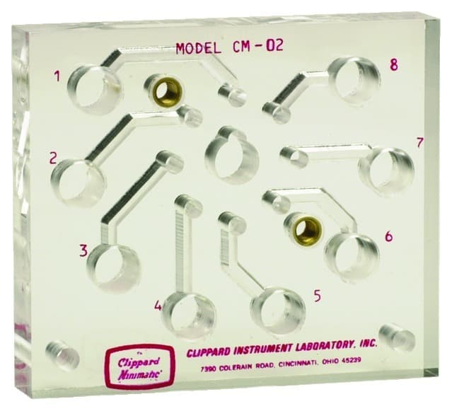 Clippard CM-02 Adapter Subplate - Single Module, 1/8” Ports, 3 1/2". Clippard valves must be ordered separately. CM-02 on Applied Automation