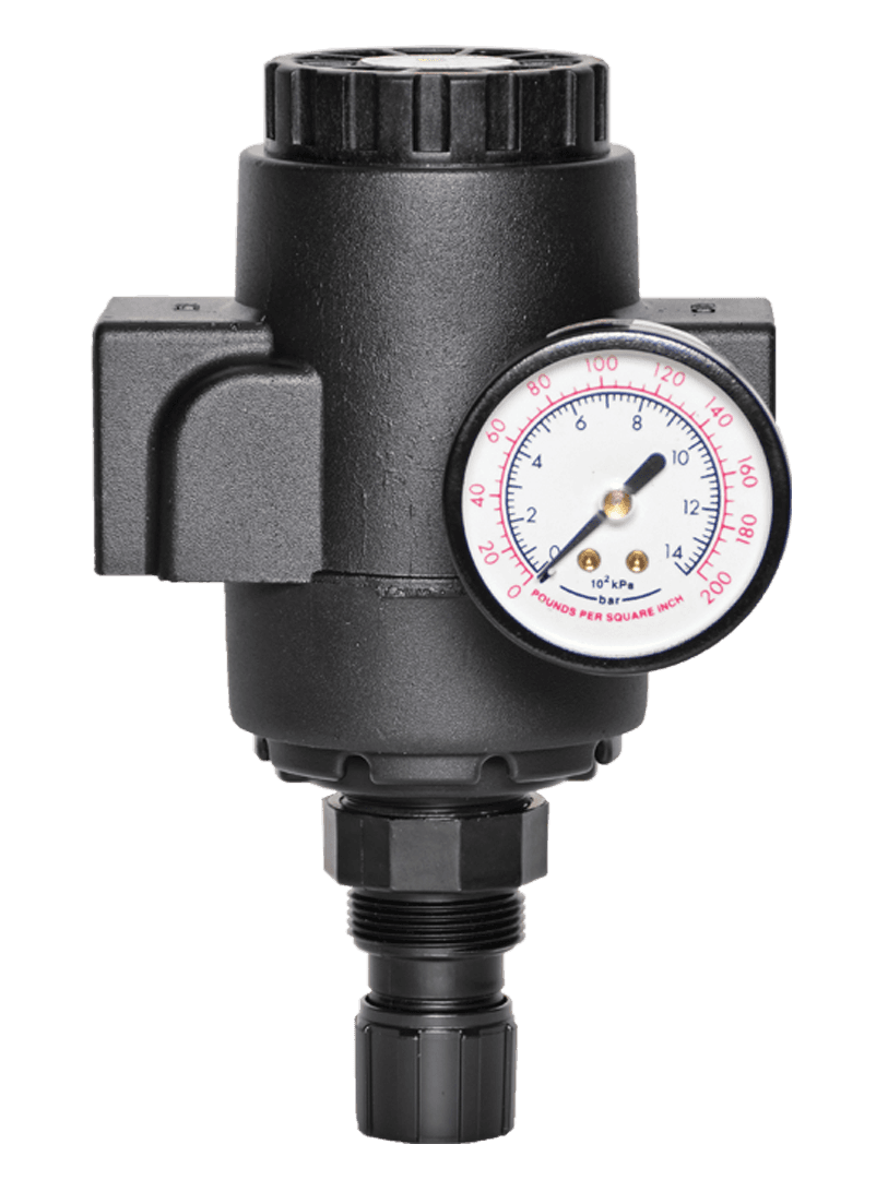 ROSS Controls 5213D6017 Precision Regulator High-Capacity Series, Diaphragm, Self-Relieving, 0-100 (0-6.9) Pressure Range, Knob Adjustment, 0-200 (0 13.8) Gauge, Port 1 Threaded 1", Port 2 Threaded 1", NPT 5213D6017 on Applied Automation
