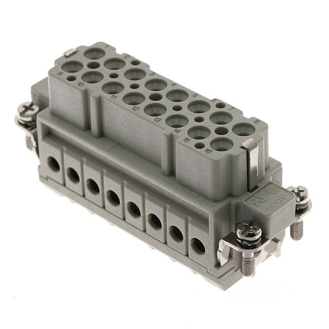 Mencom CDCF-16N Standard, CDC series, Female Rectangular Insert, size 66.16, 16 pin, 16 amp, Crimp, (numbered 17-32) CDCF-16N on Applied Automation