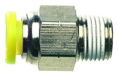 Clippard PQ-MC04MR-PKG Push-Quick Male Connector, 4 mm, R1/8, Pack of 10, Provides a simple method of connecting pneumatic components to each other and system piping. PQ-MC04MR-PKG on Applied Automation