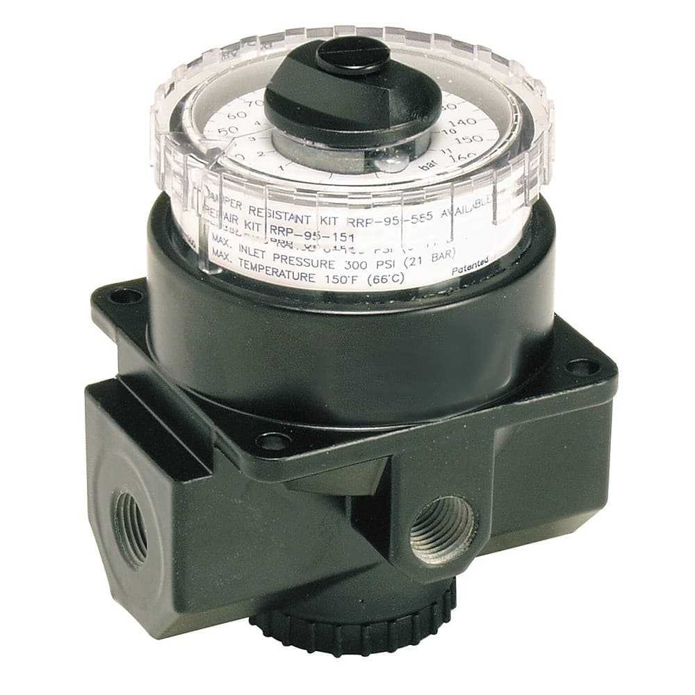 Parker Hannifin 52R226RA1 Dial-Air non-modular dial regulators provide a convenient and low cost method to reduce a supplied air pressure to desired outlet pressure. These regulators provide quick and accurate pressure regulation for the majority of industrial applications. 52R226RA1 on Applied Automation