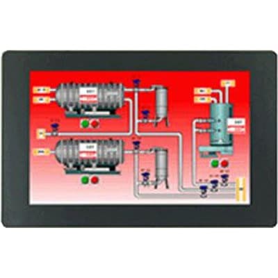 Red Lion G09C0000 Red Lion G09C0000 is an HMI operator touchscreen panel from the HMI Rugged Graphite series designed for indoor use. It features a connection interface that includes 1 x RJ45 port for Ethernet connectivity, 2 x RJ11 ports supporting RS-232 communication, and an additional RJ45 port for RS-422 / RS-485 connections. This unit supports multiple communication protocols, including RS-232, RS-422, RS-485, and Ethernet. It operates on a supply voltage range of 10-30Vdc, accommodating both 12Vdc and 24Vdc systems. The G09C0000 is designed to function within an ambient air temperature range of -20 to +60°C and offers a degree of protection rated at IP66 and NEMA 4X. It provides connection capacity for up to 6 x module slots, with a power consumption profile of typically 13 W and a maximum of 45 W. The electrical durability of its backlight is rated at 70,000 hours. For storage, it includes an SD card slot, and it features a screen brightness of 400cd/m2. G09C0000 on Applied Automation