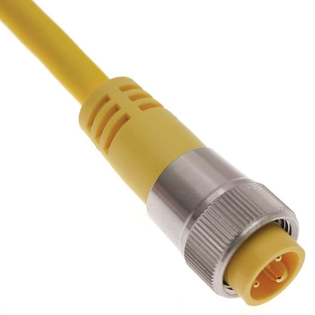 Mencom MINW-5MP-30 MIN Size I, Cordset, 5 Pole, Male Straight, 30 Ft, 8A, Yellow, TPE MINW-5MP-30 on Applied Automation