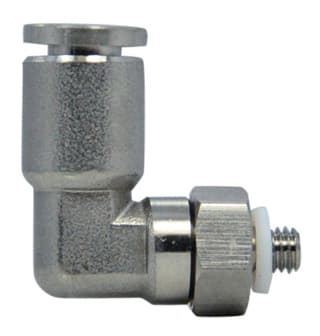 Clippard PQS-ME08N S/S Push-Quick Male Elbow, 1/4”, #10-32, Provides a simple method of connecting pneumatic components to each other and system piping. PQS-ME08N on Applied Automation