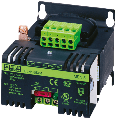 Murr Elektronik 85361 85361 Murrelektronik - MEN POWER SUPPLY 1/2-PHASE, SMOOTHED, IN: 115/230+/-10VAC OUT: :24V/2,5ADC 85361 on Applied Automation