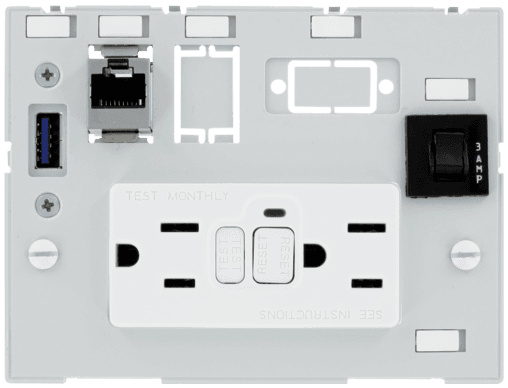 Murr Elektronik 4000-68000-4100000 4000-68000-4100000 Murrelektronik - MODLINK MSDD DBL COMBI INSERT USA 2XNEMA 5-15, GFCI+1xRJ45 fem./fem.+1xUSB-A fem./fem.+1x3A fuse, with touch protection 4000-68000-4100000 on Applied Automation