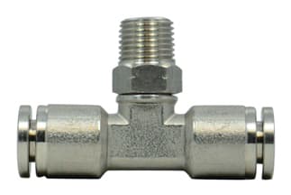 Clippard PQS-BT05Q S/S Push-Quick Branch “T”, 5/32”, 1/4” NPT, Provides a simple method of connecting pneumatic components to each other and system piping. PQS-BT05Q on Applied Automation