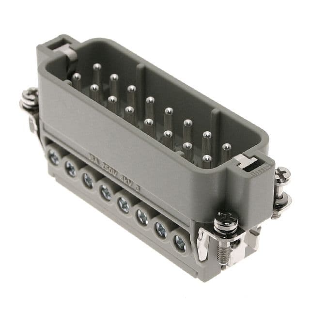 Mencom CDAM-16N Standard, CDA series, Male Rectangular Insert, size 66.16, 16 pin, 16 amp, Screw, (numbered 17-32) CDAM-16N on Applied Automation