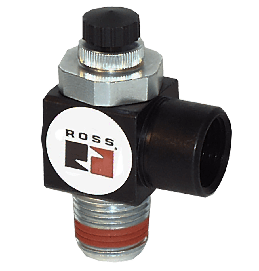 ROSS Controls 1968A1018 19 Series Flow Control Valve, Knob Adjustment, Right Angle, 1/8" NPT 1968A1018 on Applied Automation