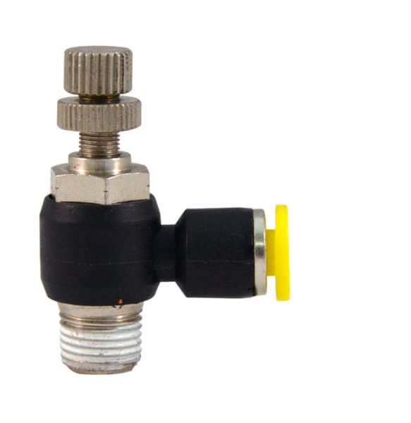 Clippard PQ-CI04P Flow Control Valve, Meter In from 1/8" NPT to 1/8" OD Tubing PQ-CI04P on Applied Automation