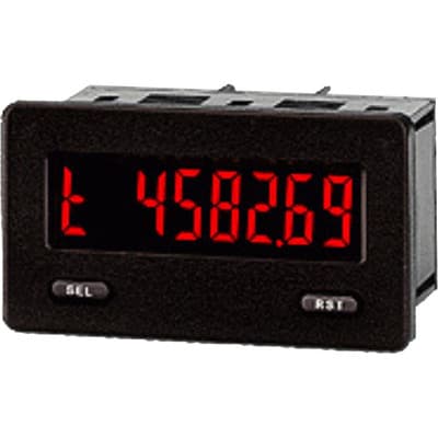 Red Lion CUB5TB00 Red Lion CUB5TB00 is a digital timer from the CUB5T series, designed with a compact form factor of W75xH39mm (3"x 1.5"). It features an IP65 NEMA 4X degree of protection, making it suitable for use in environments requiring dust and water resistance. This timer is equipped with two digital inputs (Sink), labeled INPUT A and INPUT B, to facilitate various timing functions. It operates on a supply voltage range of 9-28Vdc, accommodating both 12Vdc and 24Vdc systems. CUB5TB00 on Applied Automation