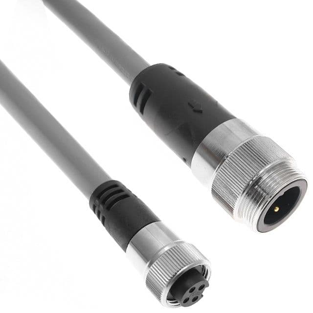 Mencom PMINH-34MFP-0.5M MIN Power Distribution Series, Cordset, 3 Pole, PMIN Male Straight / MINH Female Straight, 0.5M, 14awg, 24A, Gray, PVC PMINH-34MFP-0.5M on Applied Automation