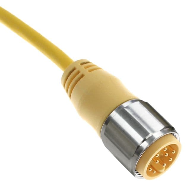 Mencom MINP-10MPX-6-SS MIN Size III, Cordset, 10 Pole, Male Straight, 6 Ft, 4A, Yellow, PUR, Stainless Steel MINP-10MPX-6-SS on Applied Automation