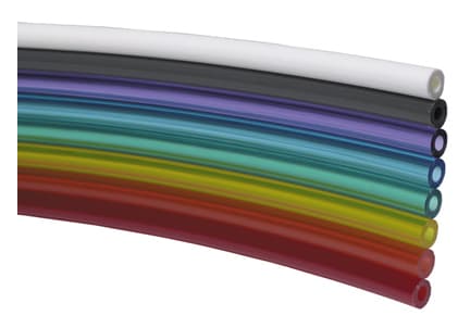 Clippard URH8-0402-02T-050 Polyurethane Ribbon Hose, 1/8” OD-1/16” ID, Multi-Color, 50’ Roll, 85A Durometer. In normal applications, hose clamps are not required with hose when used with Clippard hose barb fittings. (former Part No. 3814-9), Ideal for feeding supply in on one line URH8-0402-02T-050 on Applied Automation