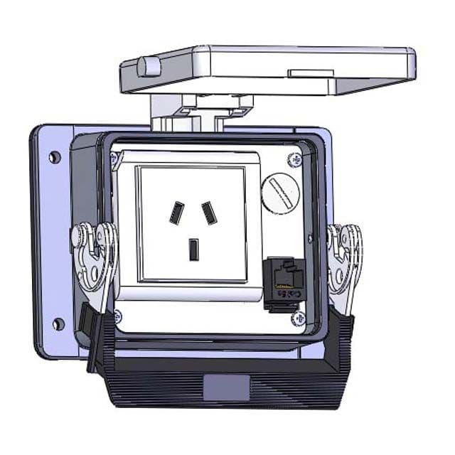 Mencom DCH1-RJ45-32 Panel Interface Connector with China 10amp outlet, RJ45, in a 32 housing DCH1-RJ45-32 on Applied Automation
