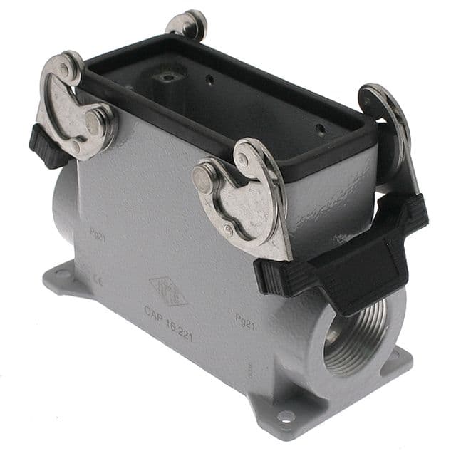 Mencom CAP-16.221 Standard, Rectangular Base, Double Latch, Surface mount, size 77.27, 2 Side PG21 cable entries, High construction CAP-16.221 on Applied Automation