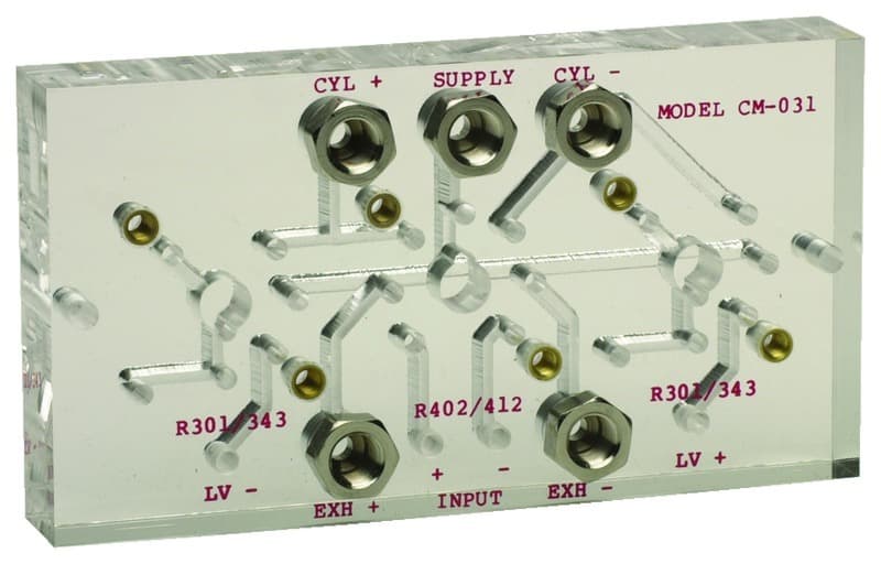 Clippard CM-031 Cycle with Back Pressure Sensing, 6". Clippard valves must be ordered separately., This is a new version of cycling without limits. The system interfaces with the sequencing system using R-932 Modular Valves. From this operation, you can go back to input CM-031 on Applied Automation
