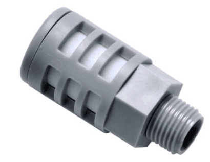AirTAC PAL04D Silencer/muffler (PT thread), Resin, 1/2" PT thread, Black PAL04D on Applied Automation