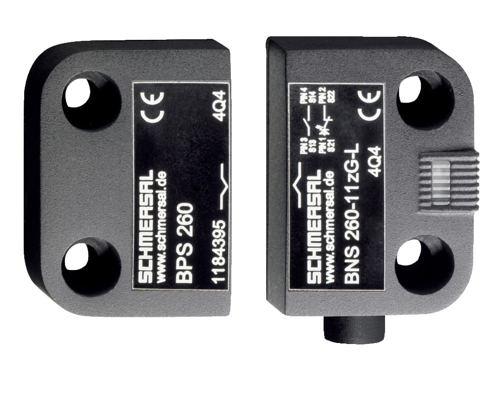 Schmersal BNS 260-02/01Z-R 5,0M Safety sensors; Magnetic safety sensors; Thermoplastic enclosure; Small body; Concealed mounting possible; 26 mm x 36 mm x 13 mm; Long life; no mechanical wear; Insensitive to transverse misalignment; Insensitive to soiling BNS 260-02/01Z-R 5,0M on Applied Automation