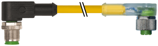 Murr Elektronik 7000-40421-0340200 7000-40421-0340200 Murrelektronik - M12 MALE 90° / M12 FEMALE 90° LED, PUR 4X0.34 YELLOW, UL/CSA, drag ch 2m 7000-40421-0340200 on Applied Automation