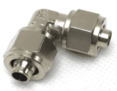 AirTAC X-S6-NLPV5/16X1/4 Union elbow locknut connector (NPT thread), 316 stainless steel, 5/16X1/4" inch tubing connection,, Viton X-S6-NLPV5/16X1/4 on Applied Automation