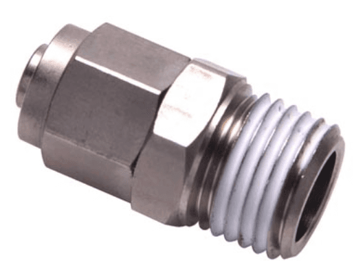 AirTAC NBKC5/16-1/5-3/8 Straight locknut connector, Nickel plated brass, Applicable tubing OD 5/16" , ID1/5, 3/8" NPT thread NBKC5/16-1/5-3/8 on Applied Automation