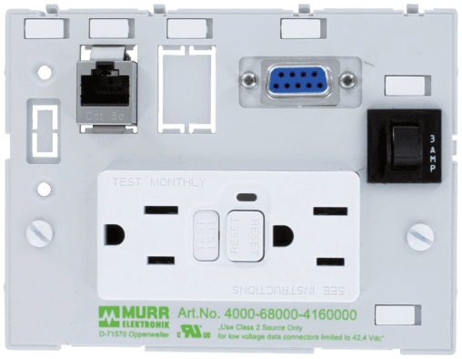 Murr Elektronik 4000-68000-4160000 4000-68000-4160000 Murrelektronik - MODLINK MSDD DBL COMBI INSERT USA 2XNEMA 5-15, GFCI+1xRJ45 fem./fem.+1xSUB-D9 fem./fem.+1x3A fuse, with touch protection 4000-68000-4160000 on Applied Automation