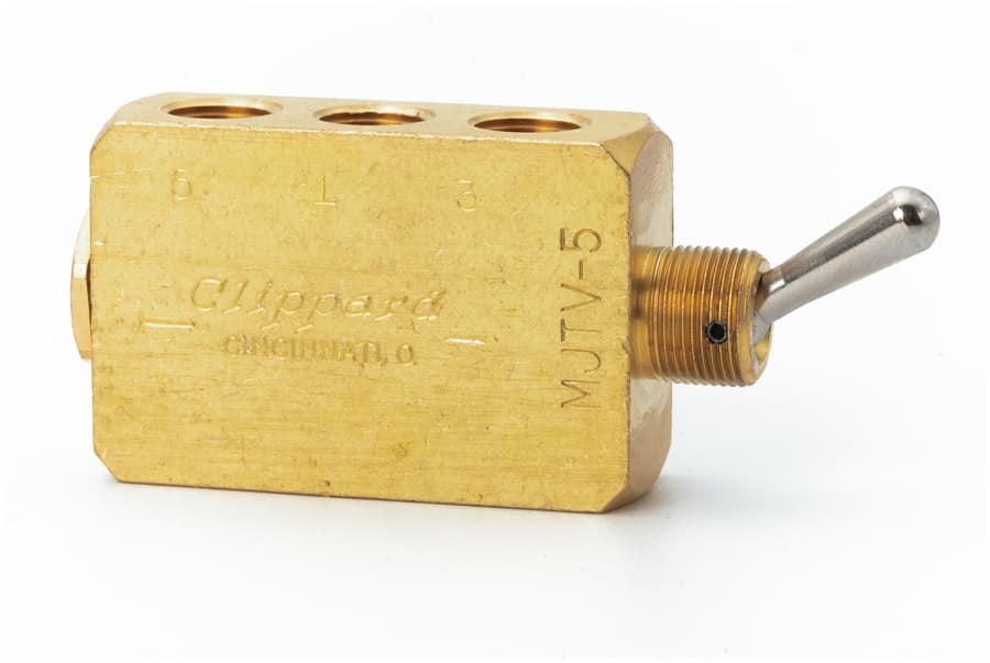 Clippard MJTV-5 4-Way Toggle Valve, NP Steel Toggle, 1/8" NPT MJTV-5 on Applied Automation