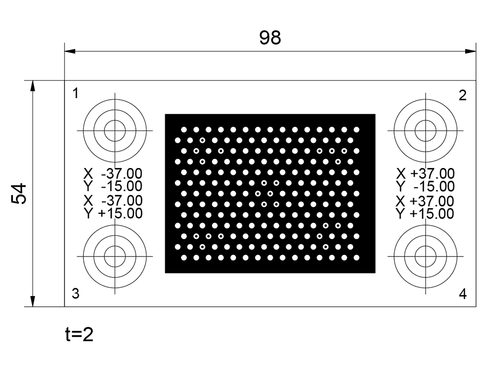 SensoPart 533-11037 533-11037 SENSOPART - Calibration plate, 15x13 points, crosshairs, 50 mm x 37.9 mm, ZCP 50-13x15-X01 533-11037 on Applied Automation