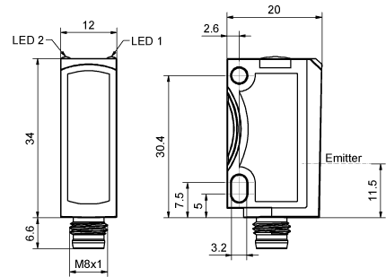 SensoPart 605-11008 605-11008 SENSOPART - Photoelectric through-beam sensor, fixed focus, FS 25-RF-M4 605-11008 on Applied Automation