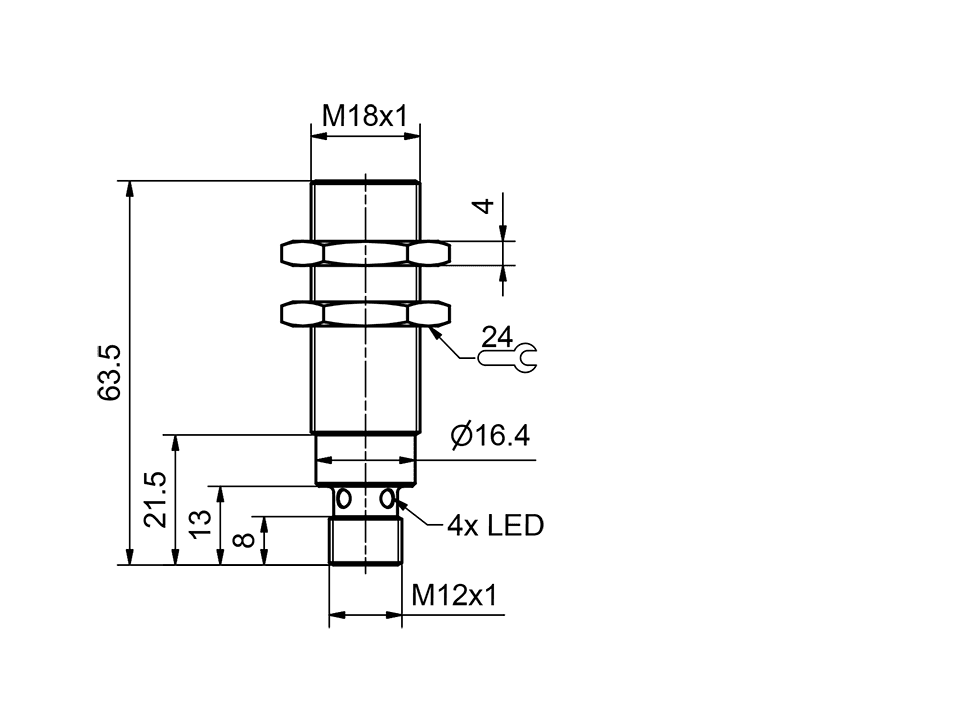 SensoPart 996-01021 996-01021 SENSOPART - Inductive sensor M18 / increased switching distance, IMT 18-S-QB3-PSL-L4M 996-01021 on Applied Automation