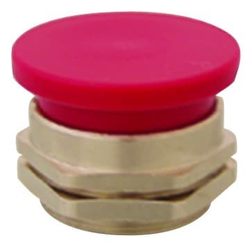 Clippard PC-5M-RD 30 mm Mushroom Captivated Push Button, Red, Mount on panels or brackets up to 1/4" thick. PC-5M-RD on Applied Automation