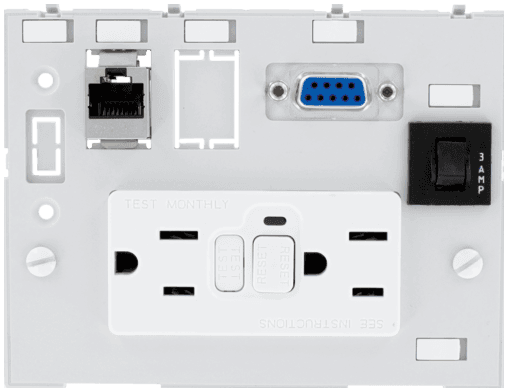 Murr Elektronik 4000-68000-4130000 4000-68000-4130000 Murrelektronik - MODLINK MSDD DBL COMBI INSERT USA 2XNEMA 5-15, GFCI+1xRJ45 fem./fem.+1xSUB-D9 fem./male+1x3A fuse, with touch protection 4000-68000-4130000 on Applied Automation