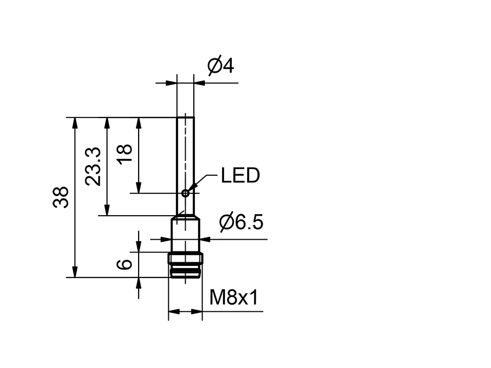 SensoPart 996-01014 996-01014 SENSOPART - Inductive sensor Ø 4 mm / increased switching distance, IDT 4-S-QB3-PSL-M3M 996-01014 on Applied Automation
