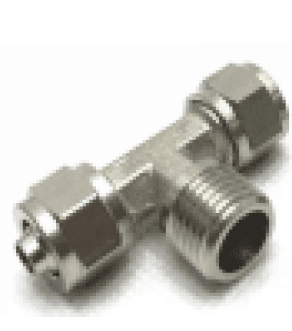 AirTAC X-S6-NLPB5/16X1/4-1/2 Branch tee locknut connector (NPT thread), 316 stainless steel, 5/16X1/4" inch tubing connection,1/2" NPT thread, Viton X-S6-NLPB5/16X1/4-1/2 on Applied Automation