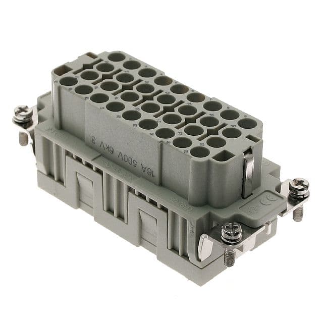 Mencom CQEF-32 Standard, CQE series, Female Rectangular Insert, size 77.27, 32 pin, 16 amp, Crimp CQEF-32 on Applied Automation